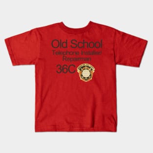 Old School Telephone Installer text design Kids T-Shirt